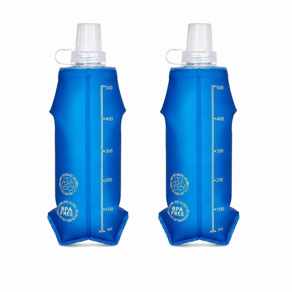 Water Bag Collapsible - ชุด 2 ขวดน้ำ TPU แบบพับได้ นุ่ม