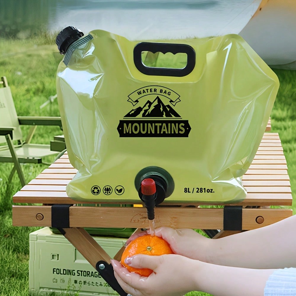 Water Bag Collapsible - 2.11 แกลลอน ถังน้ำแบบพกพาพร้อมก๊อกน้ำ - ถุงเก็บน้ำ PET