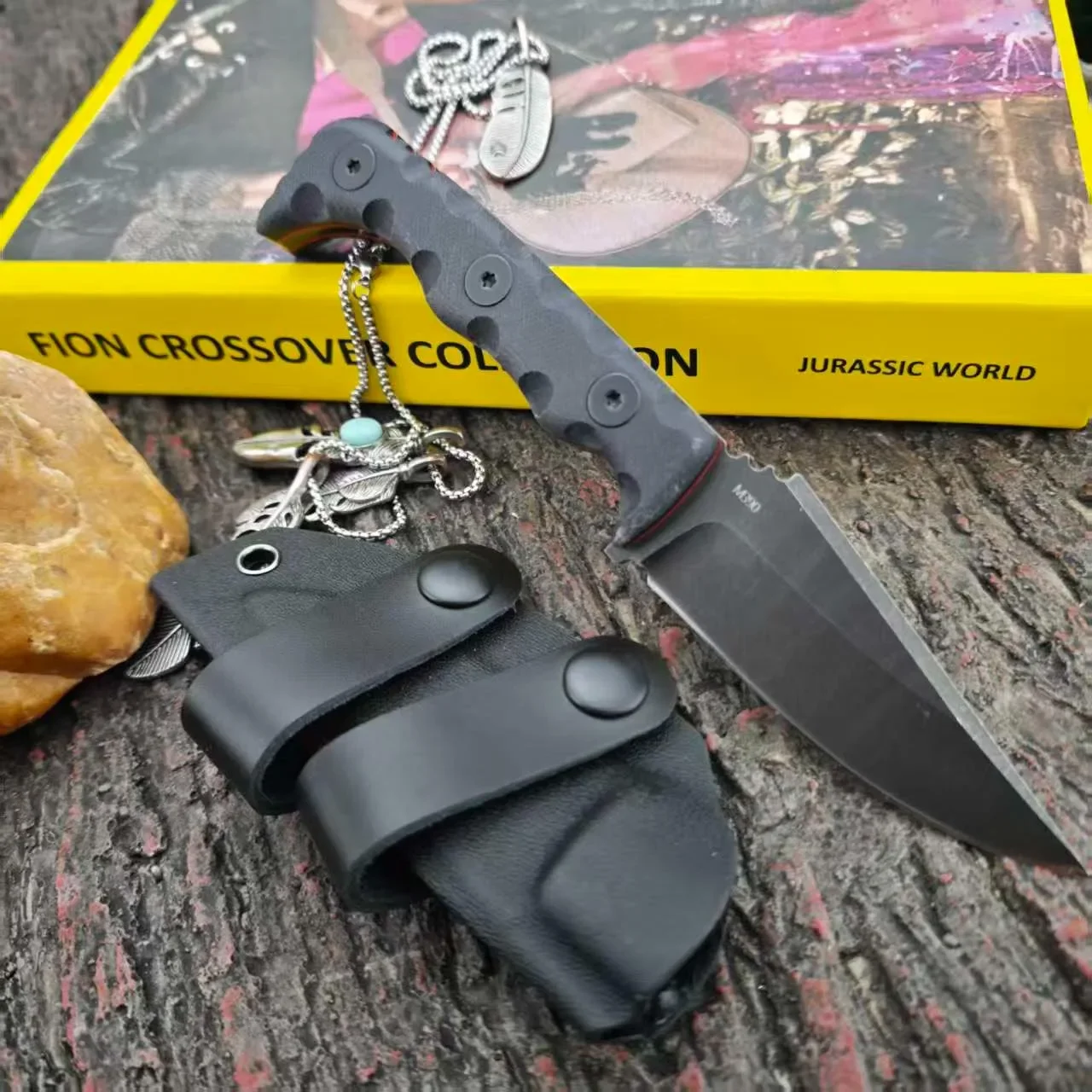 Bushcraft Knife Fixed - มีดพกอเนกประสงค์ EDC สำหรับแคมป์ปิ้งกลางแจ้ง ความแข็งสูง 7Cr13Mov สำหรับการผจญภัยในป่า