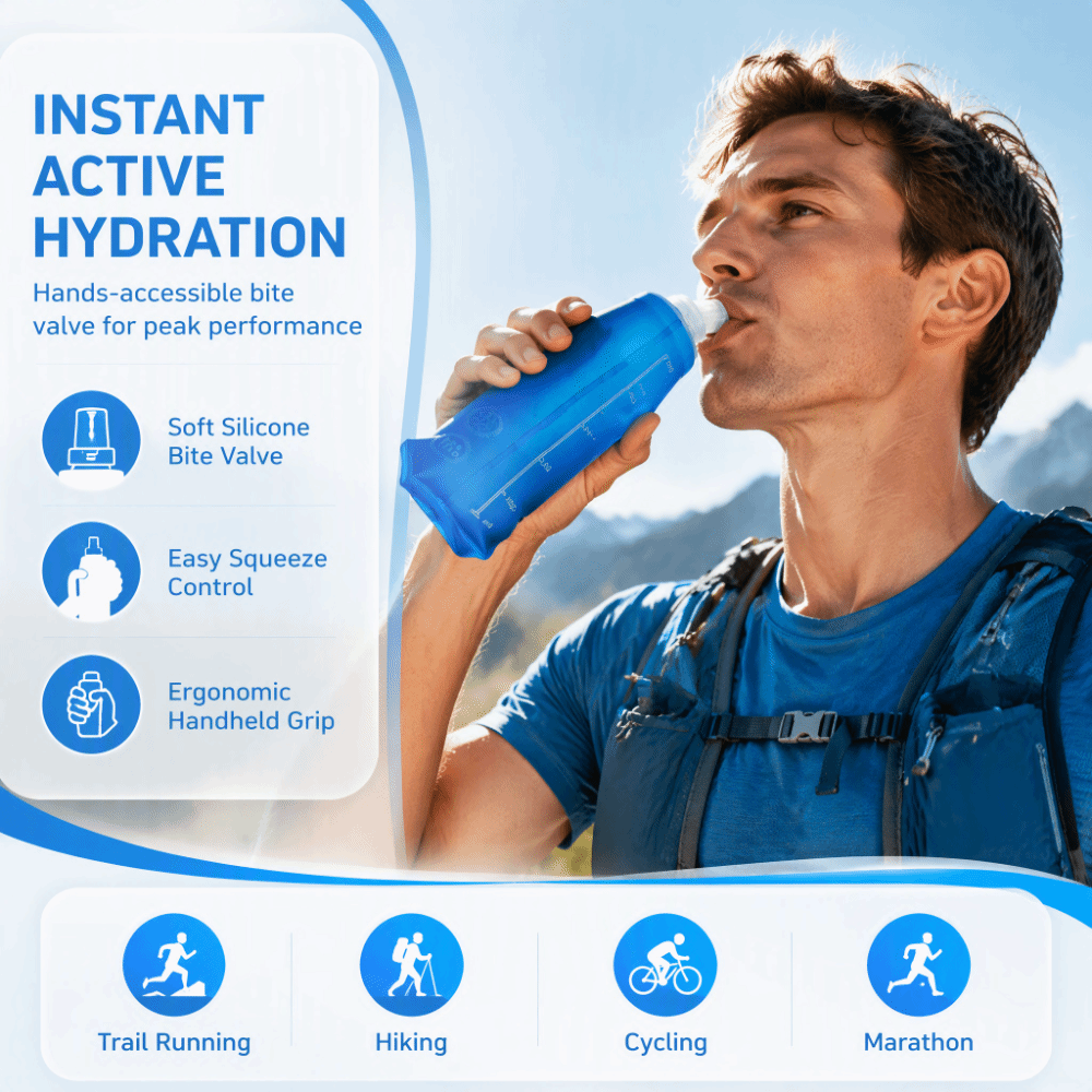ชุด 2 ขวดน้ำ TPU แบบพับได้ นุ่ - Water Bag Collapsible บทวิจารณ์และราคา
