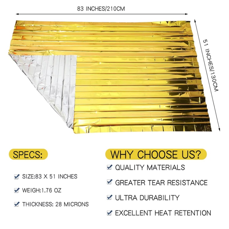 ผ้าห่มฉุกเฉินไมลาร์ฟอยล์แบบทนท - Emergency Mylar Tent บทวิจารณ์และราคา