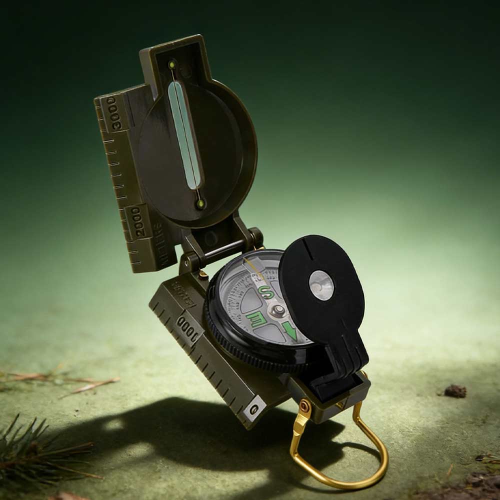 เข็มทิศมืออาชีพกันน้ำ โครงสร้า - Compass Lensatic บทวิจารณ์และราคา