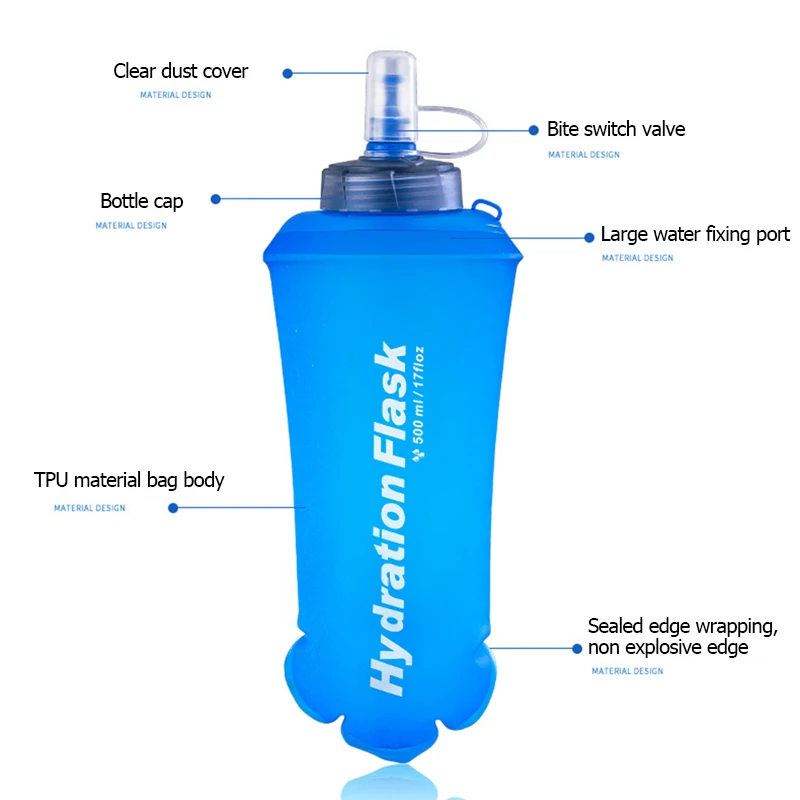 250ml 500ml 750ml ขวดน้ําพับแบ - Water Bag Collapsible บทวิจารณ์และราคา